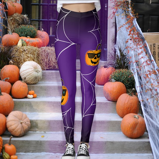 Funny Spooky Pumpkin Iconic Wink S Leggings (Celebrate Halloween with this unique and spooky leggings!)