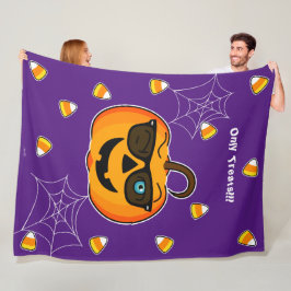 Funny Spooky Pumpkin iconic Wink S Nur Leckereien! Fleecedecke