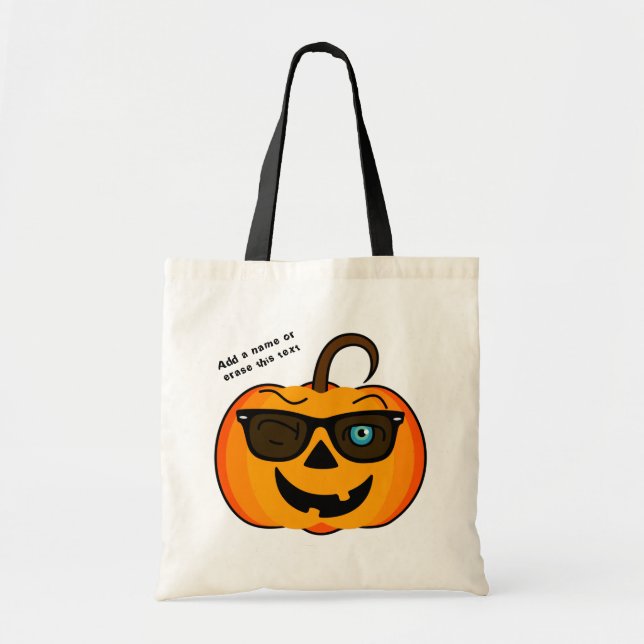 Funny Spooky Pumpkin Iconic Wink S Tragetasche (Vorne)
