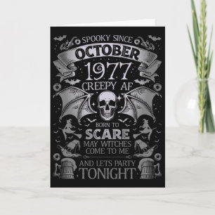 Funny Spooky Seit Oktober 1977 Halloween Geburtsta Karte
