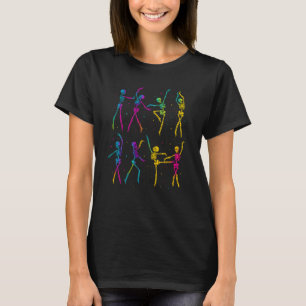 Funny Spooky Skeleton Ballet Posen T-Shirt