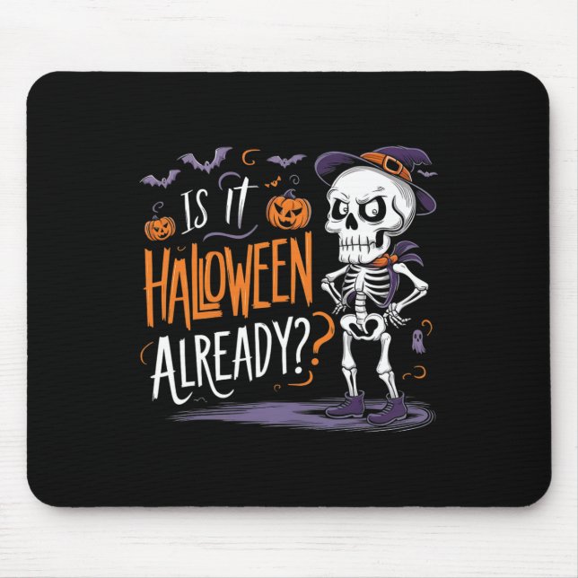 Funny Spooky Skeleton Ghost ist es Halloween Alrea Mousepad (Vorne)