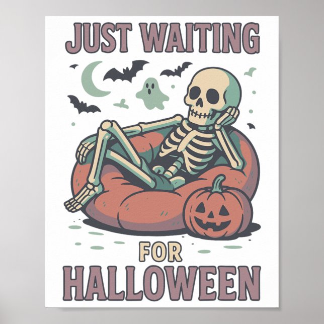 Funny Spooky Skeleton Summerween Wart für Hallo Poster (Vorne)