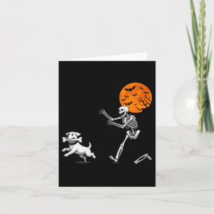 Funny Spooky Spaß Halloween Skeleton Jasing Hund Karte