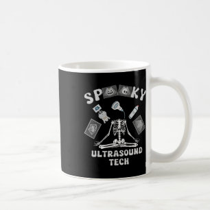 Funny Spooky Ultrasound Tech Skeleton Halloween Co Kaffeetasse