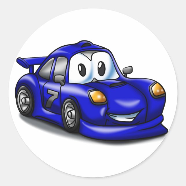 Funny Sport Cartoon | Hintergrundfarbe auswählen Runder Aufkleber (Vorderseite)