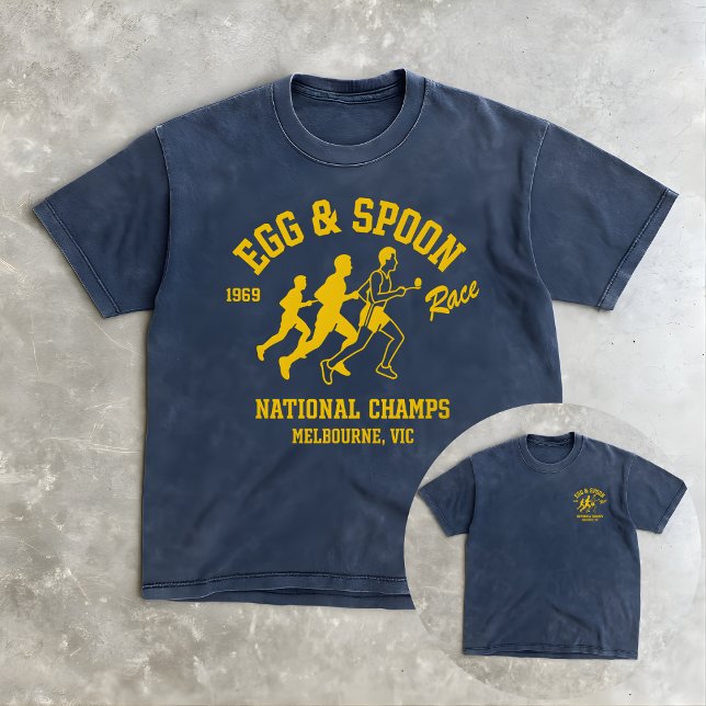 Funny Sports Day Egg and Spoon Race Melbourne T-Shirt (Von Creator hochgeladen)