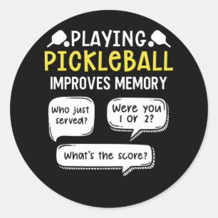 Funny Sports Pickleball Player Runder Aufkleber