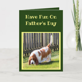 Funny Sports Themed Vatertag Card mit Basset Karte