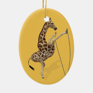 Funny Sporty Giraffe Keramikornament