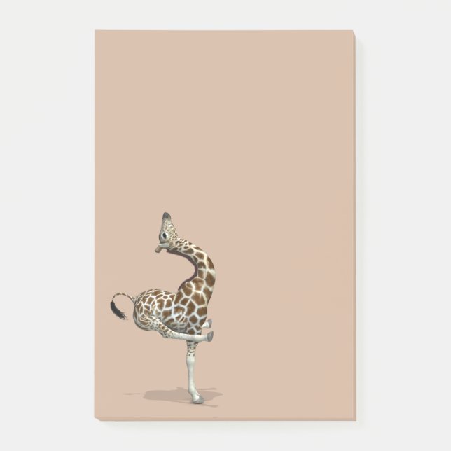 Funny Sporty Giraffe Post-it Klebezettel (Vorderseite)