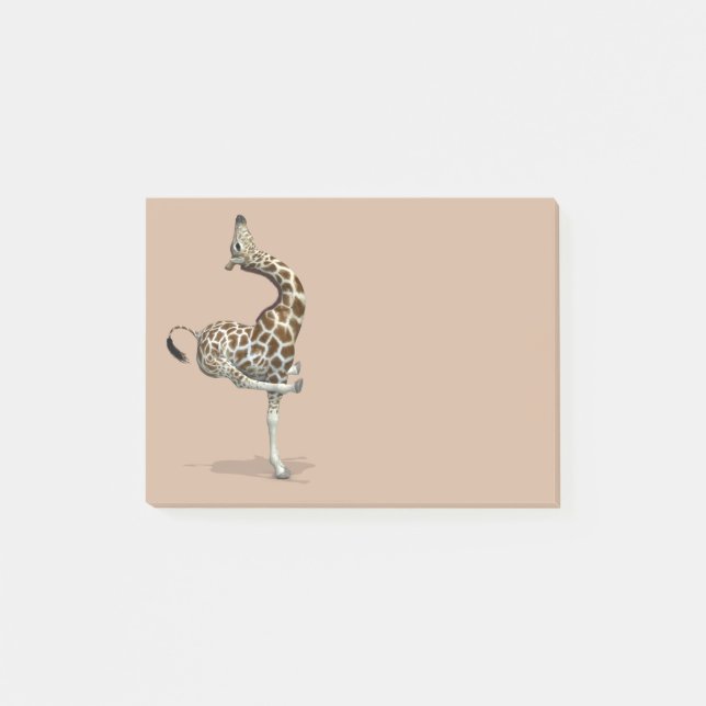 Funny Sporty Giraffe Post-it Klebezettel (Vorderseite)