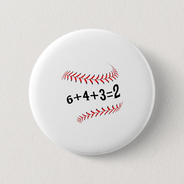 Funny Sprichwort Baseball 6+4+3=2 Double Play Soft Button (Vorderseite)