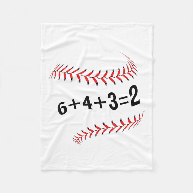 Funny Sprichwort Baseball 6+4+3=2 Double Play Soft Fleecedecke (Vorderseite)