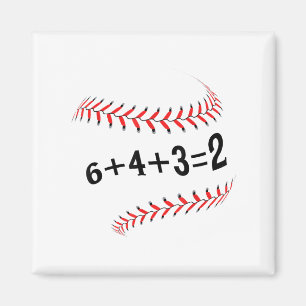 Funny Sprichwort Baseball 6+4+3=2 Double Play Soft Magnet