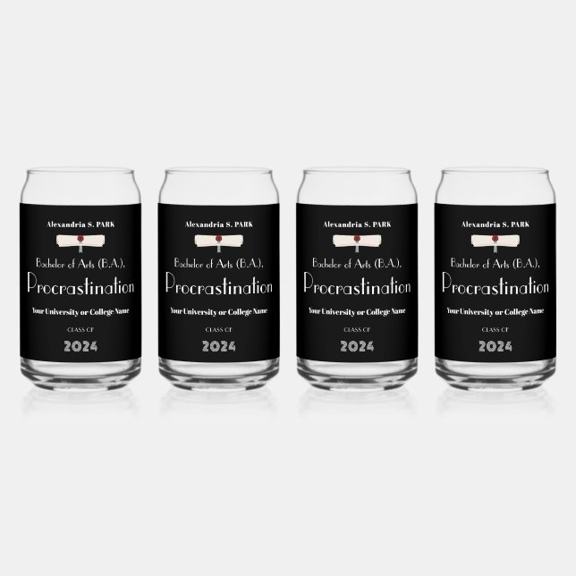 Funny Sprichwort Black Modern Graduation Party Dosenglas (Vorderseite)