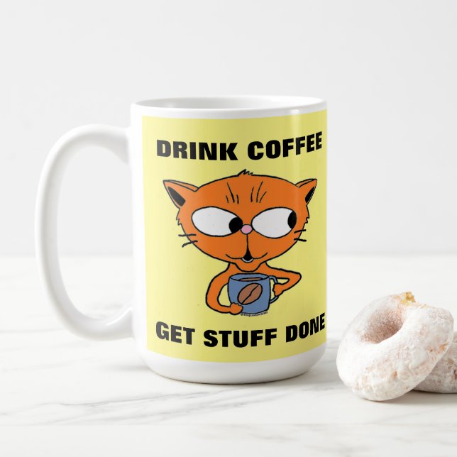 Funny Sprichwort Cat Kaffeetasse (Mit Donut)