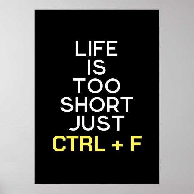 Funny Sprichwort Ctrl + F Poster (Vorne)