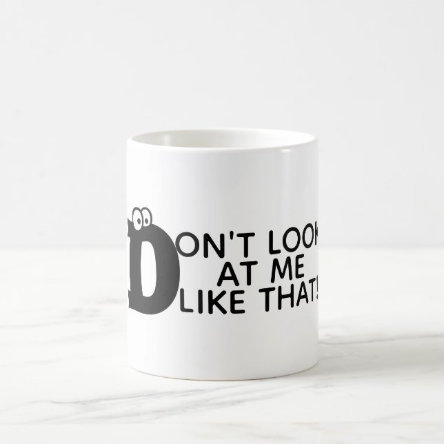 Funny Sprichwort Eyeballs Typografie Kaffeetasse (Mittel)