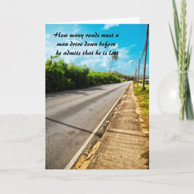 Funny Sprichwort männliche Fahrer Wie viele Straße Karte (Vorderseite)