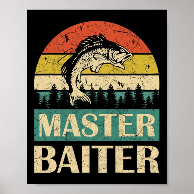 Funny Sprichwort Master Baiter Fischerei Fischer M Poster (Vorne)