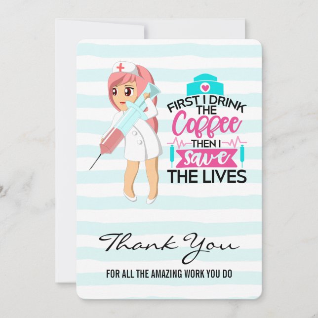 Funny Sprichwort mit hypodermischer Needle Nurse D Dankeskarte (Vorderseite)