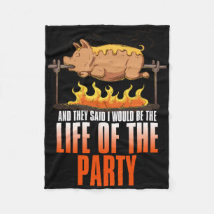 Funny Sprichwort Roasted Pig Rotisserie Pork Lover Fleecedecke