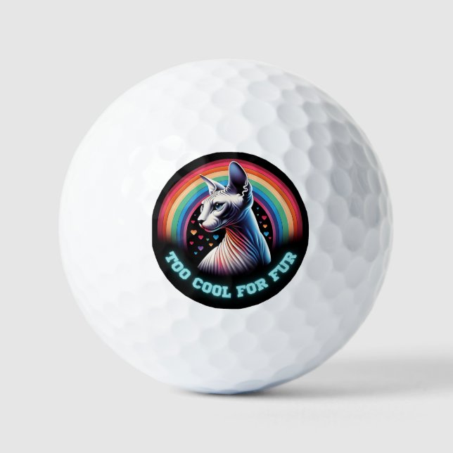 Funny Sprichwort Sphynx Cat Golf Ball Spaß Art (Vorderseite)