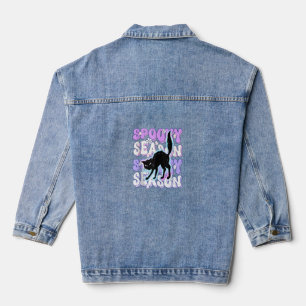 Funny Sprichwort Spooky Jahreszeit Halloween Cat L Jeansjacke