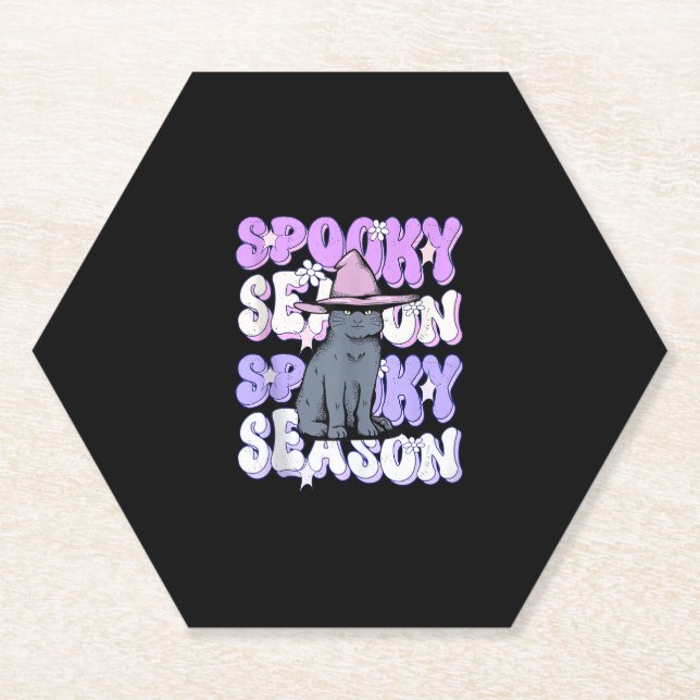 Funny Sprichwort Spooky Jahreszeit Halloween Cat L Untersetzer (Vorderseite)