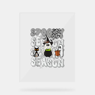 Funny Sprichwort Spooky Season Halloween Cat Ghost Acrylschild