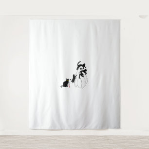 Funny Sprichwort Spooky Season Halloween Cat Ghost Wandteppich