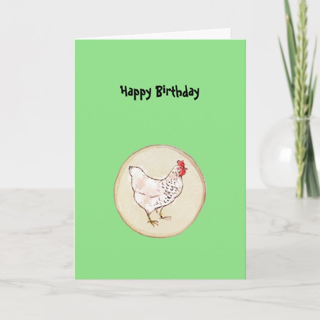 Funny Spring Chicken Geburtstag Karte (Vorderseite)