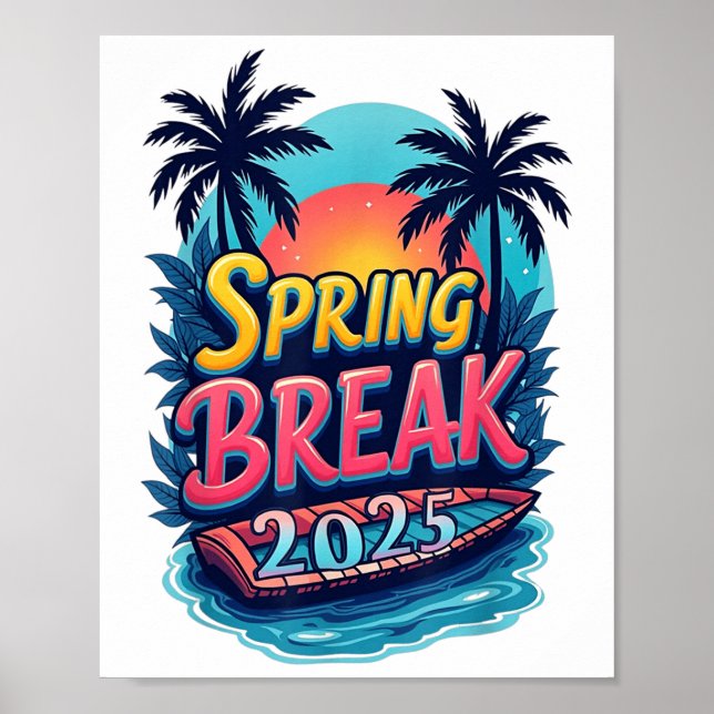 Funny Springbreak 2025 Matching Family Squad Poster (Vorne)