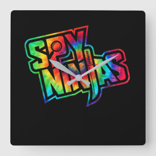 Funny Spy Gaming Ninjas Game Wild mit Clay Style Quadratische Wanduhr