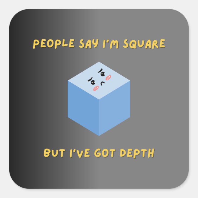 Funny Square Math Pun Stickers (Vorderseite)