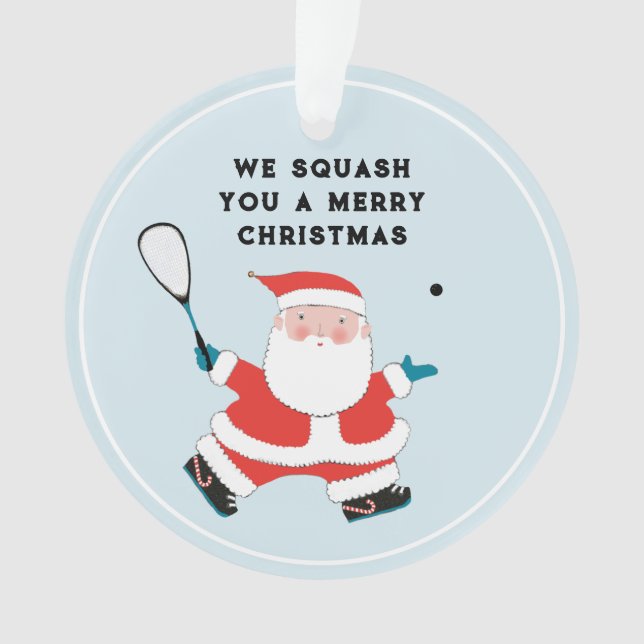 Funny Squash Player Holiday Geschenk Ornament (Vorderseite)