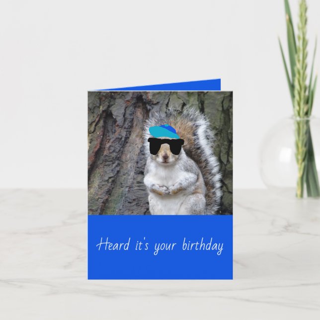 Funny Squirrel Birthday Card Karte (Vorderseite)