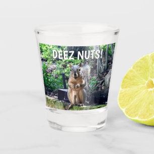 Funny Squirrel Deez Nuts Unangemessenes Spaß Foto Schnapsglas