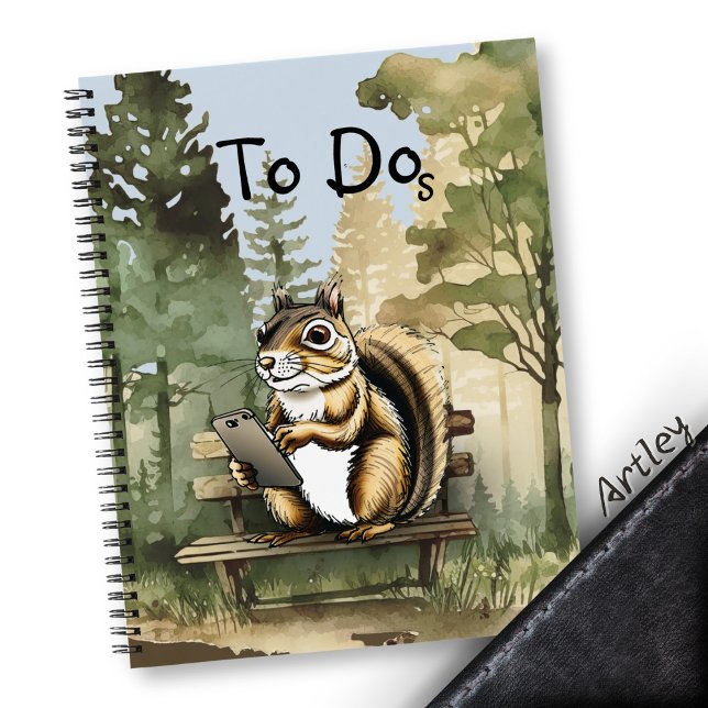 Funny Squirrel Forest Scene Handy Notizbuch (Von Creator hochgeladen)