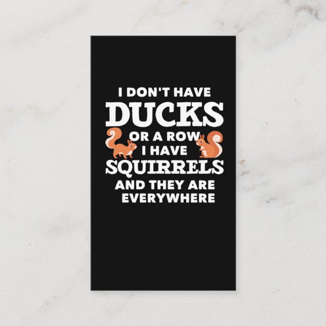 Funny Squirrel Joke Unglaublich witzig Rodent Spaß Visitenkarte (Vorderseite)