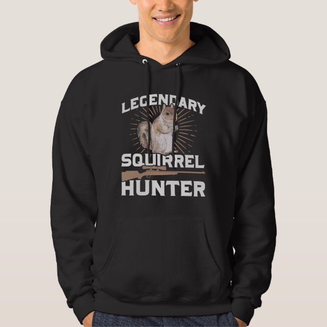 Funny Squirrel Junting Zitat Fresser Tierjäger Hoodie (Vorderseite)