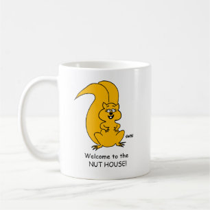 Funny Squirrel Nut House Cartoon Kaffeetasse