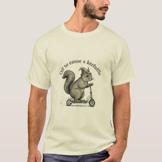 Funny Squirrel on Scooter Wizard Hat Off To Cause  T-Shirt