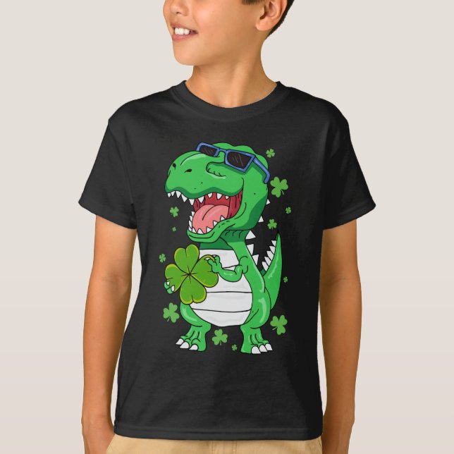 Funny St PaT-Rex Day Dinosaur St Patricks Day Boys T-Shirt (Vorderseite)