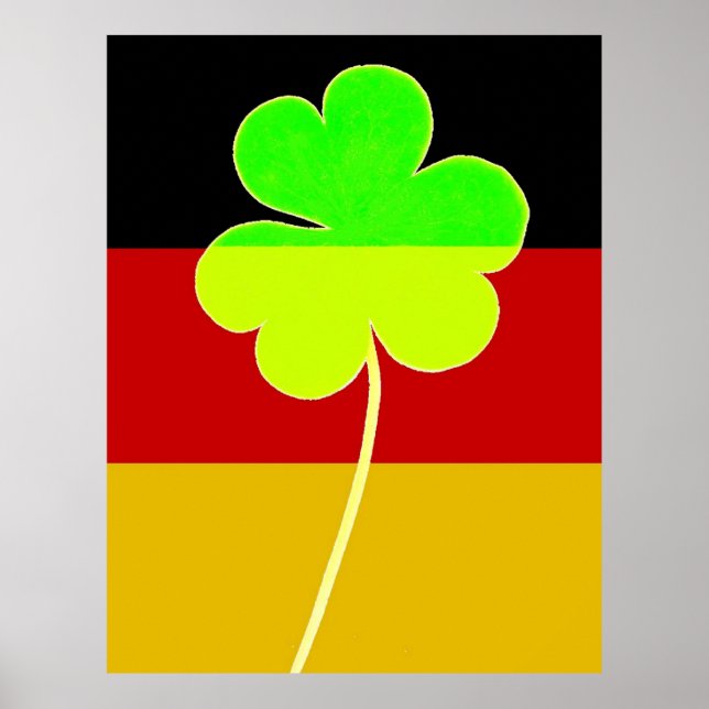 Funny St. Patrick Flag Deutsches irisches Kleeblat Poster (Vorne)