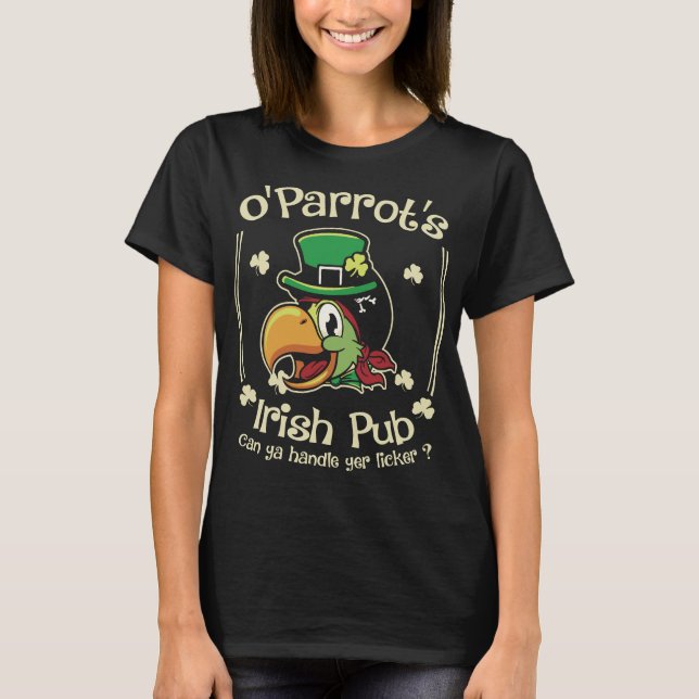 Funny St Patrick Parrot Bird T-Shirt (Vorderseite)