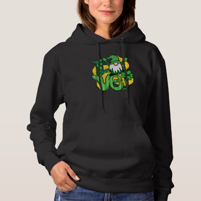Funny St Patrick S Day 2022 Gnome Liebe Hoodie (Vorderseite)