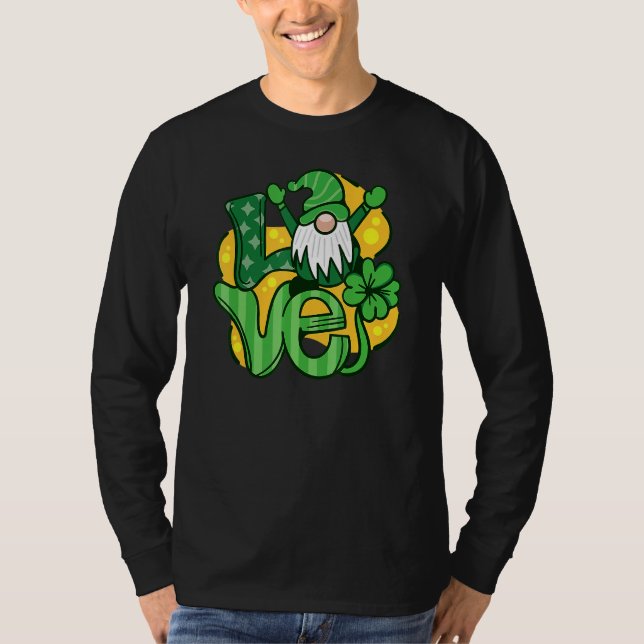 Funny St Patrick S Day 2022 Gnome Liebe T-Shirt (Vorderseite)