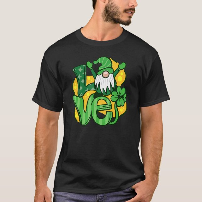 Funny St Patrick S Day 2022 Gnome Liebe T-Shirt (Vorderseite)